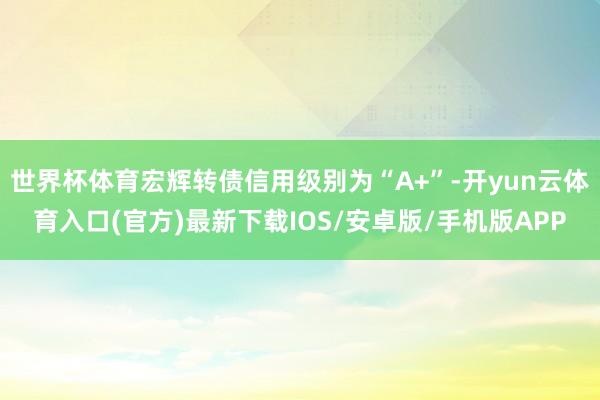 世界杯体育宏辉转债信用级别为“A+”-开yun云体育入口(官方)最新下载IOS/安卓版/手机版APP