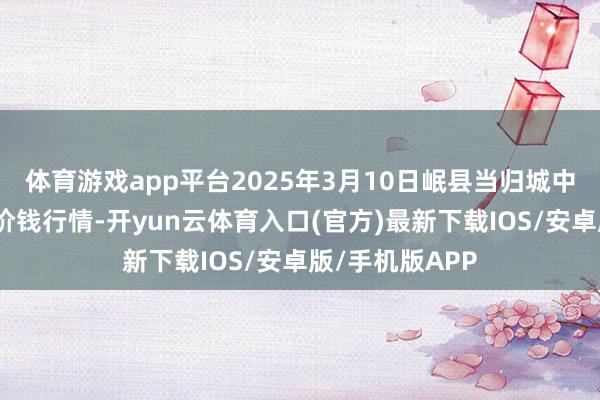 体育游戏app平台2025年3月10日岷县当归城中药材交游阛阓价钱行情-开yun云体育入口(官方)最新下载IOS/安卓版/手机版APP