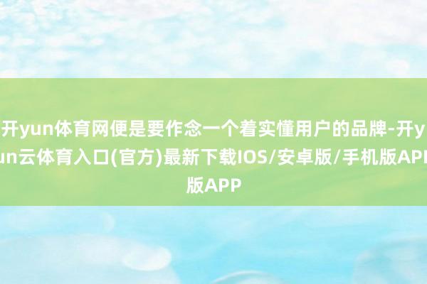 开yun体育网便是要作念一个着实懂用户的品牌-开yun云体育入口(官方)最新下载IOS/安卓版/手机版APP