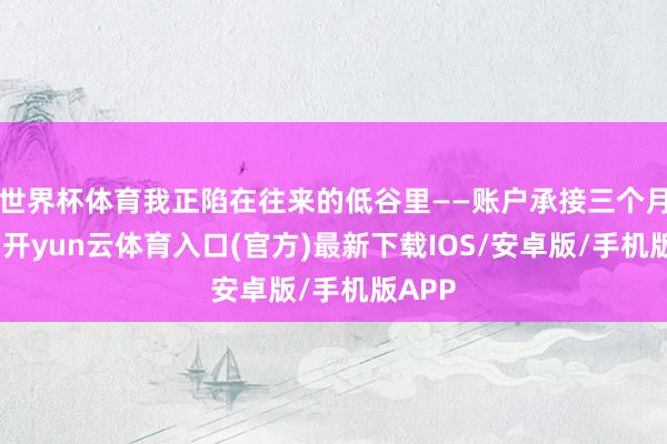 世界杯体育我正陷在往来的低谷里——账户承接三个月蚀本-开yun云体育入口(官方)最新下载IOS/安卓版/手机版APP